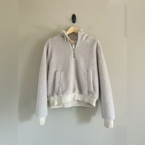 Lululemon Size 10 Oh So Sherpa Half Zip Soft Fleece Hoodie White Pullover